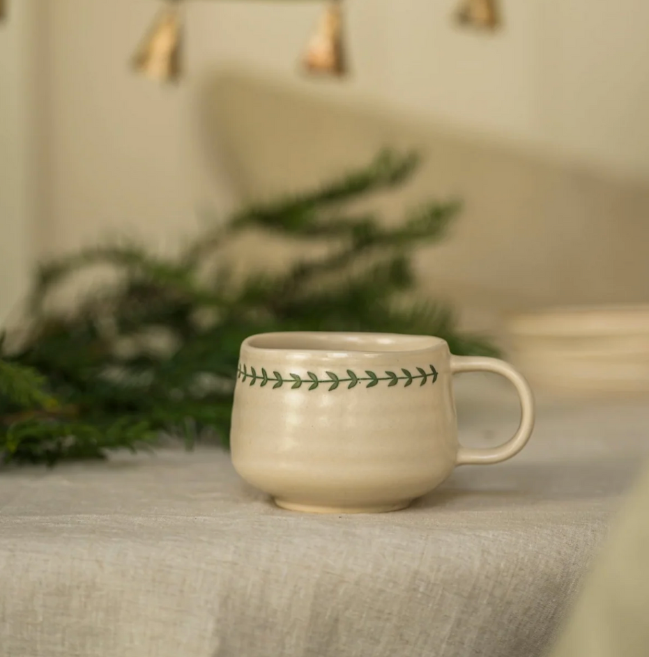 Hand Painted Wreath Mug