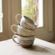 Hand Painted Breton Stripe Tea Cup-Brick