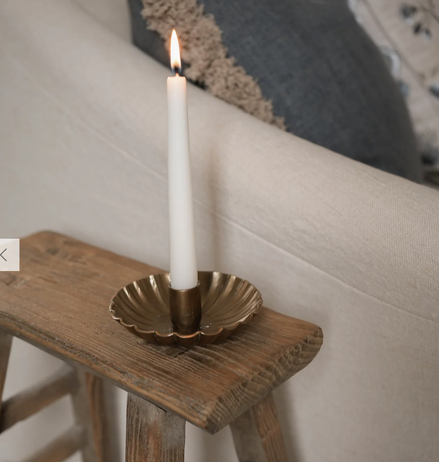 Scalloped Candle Holder - Brass