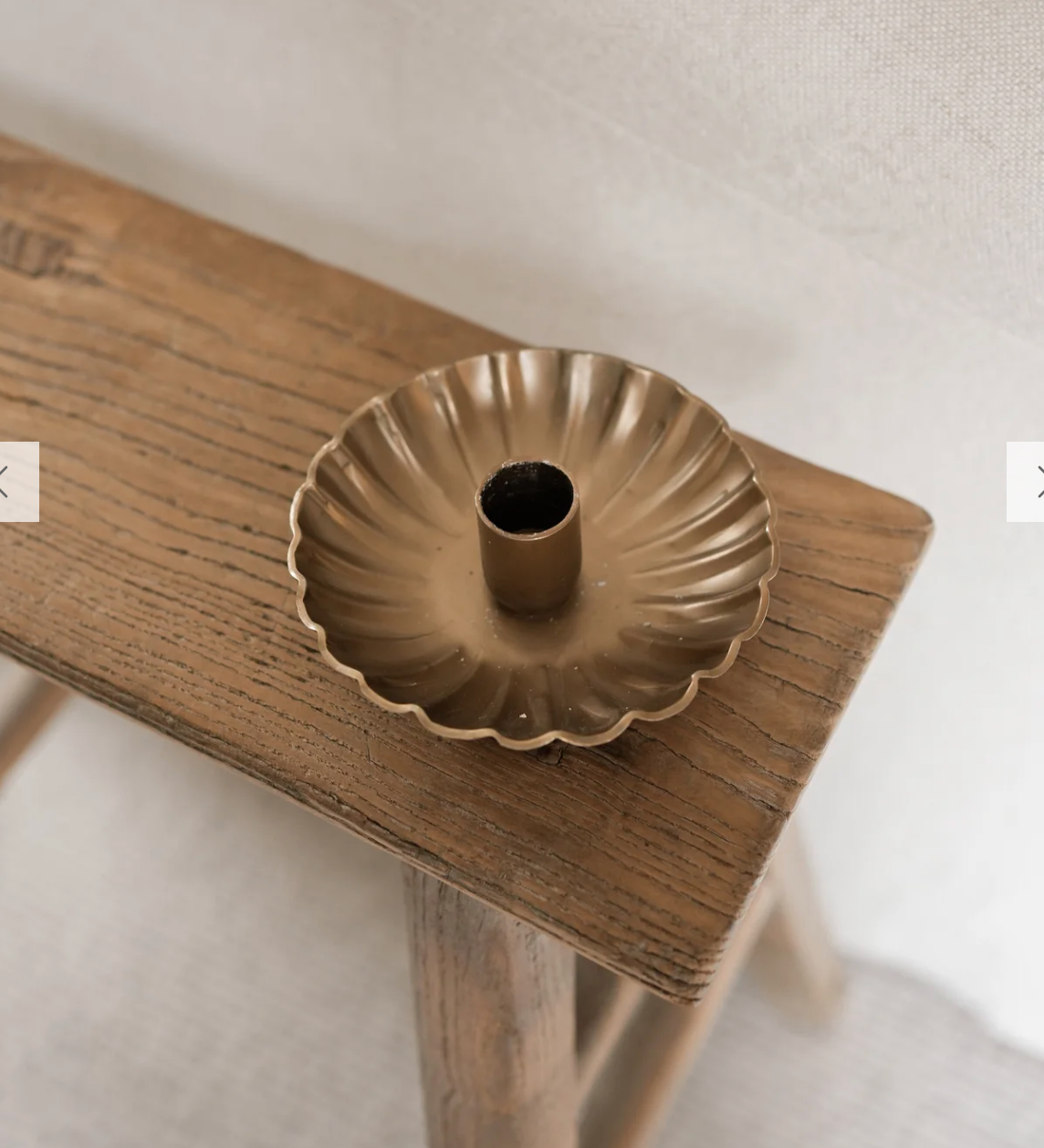 Scalloped Candle Holder - Brass