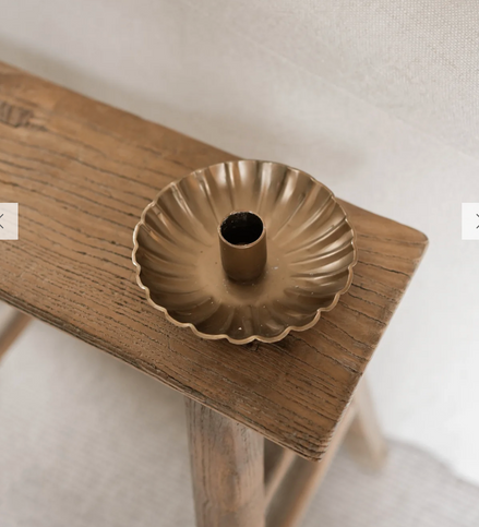Scalloped Candle Holder - Brass