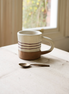 Hand Painted Breton Stripe Mug-Brick