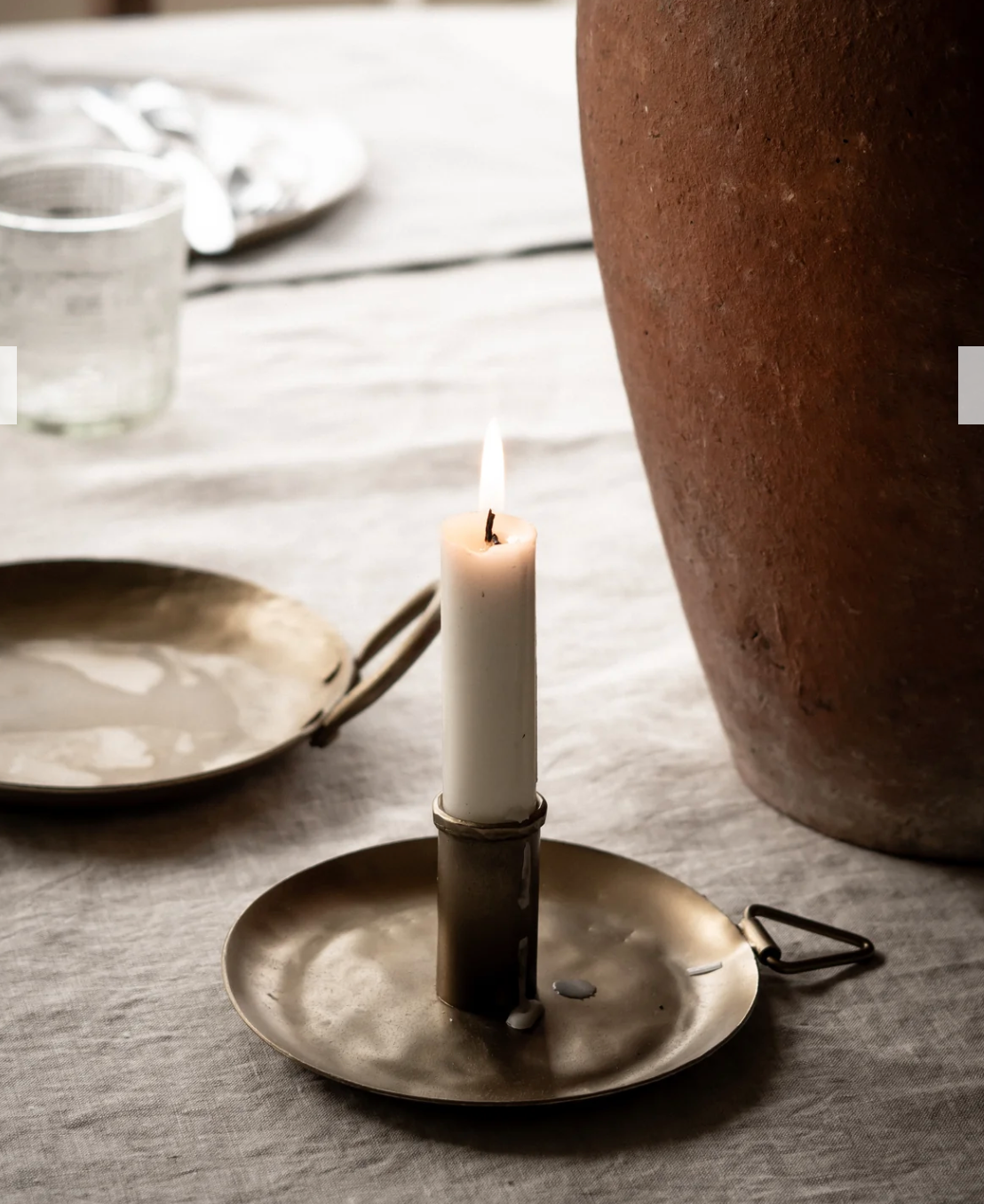 Forged Plate Candle Holder Small