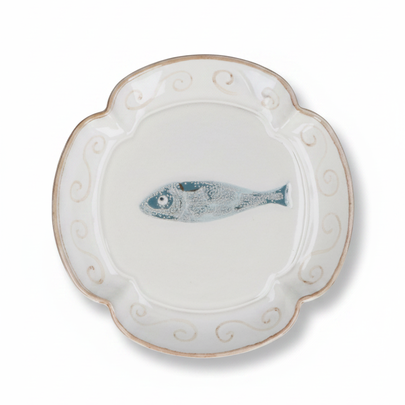 Fish Fluted Stoneware Plate (Medium)