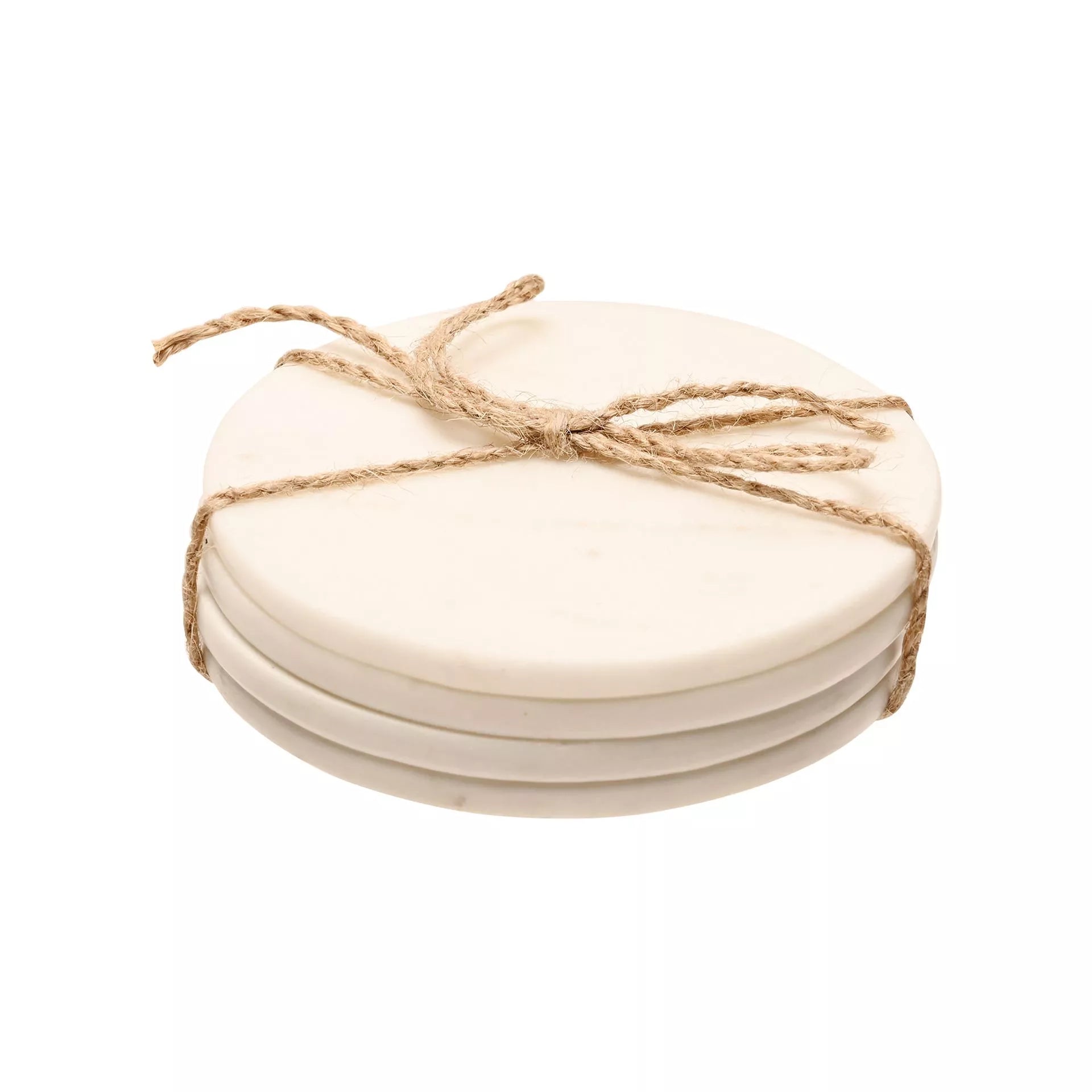 Set of 4 Marble Coasters - White