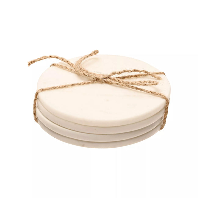 Set of 4 Marble Coasters - White