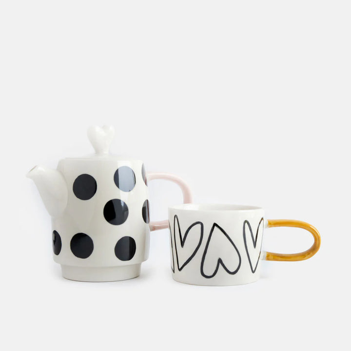 Spot/Heart Tea For One Boxed Teapot &amp; Cup Set