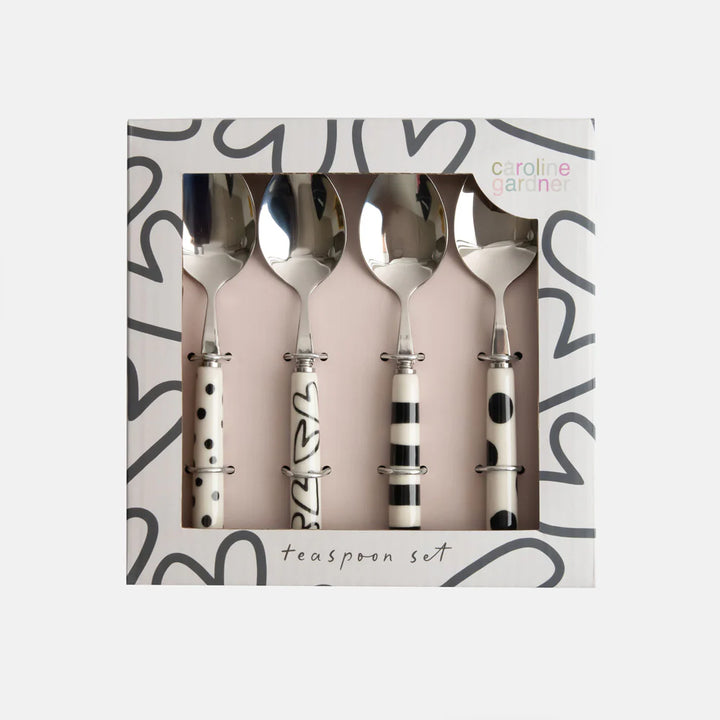 Mono Patterns Boxed Set Of 4 Teaspoons