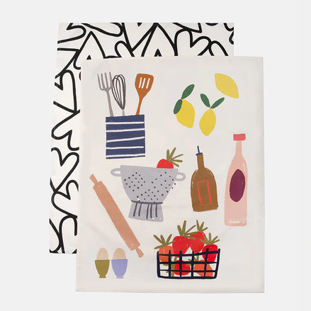 Kitchen/Hearts Tea Towel Set of 2