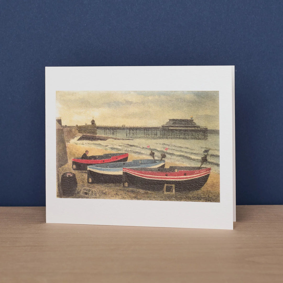 Boats On Cromer Beach Art Card