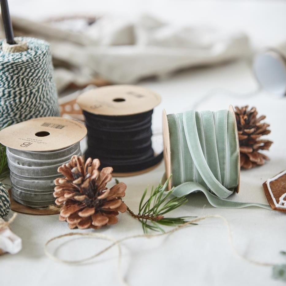 Velvet Ribbon 10m - Green