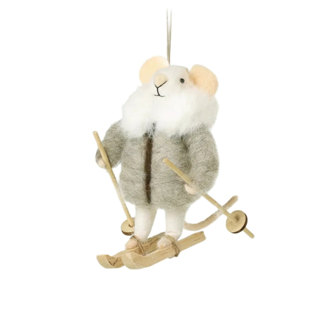 Felt Mouse with Skis