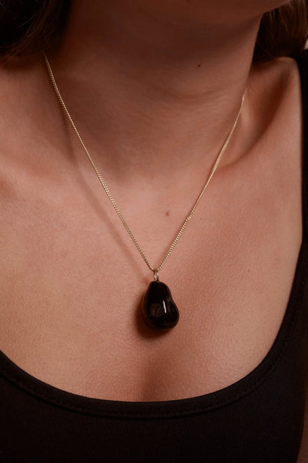 portobello necklace black enamel