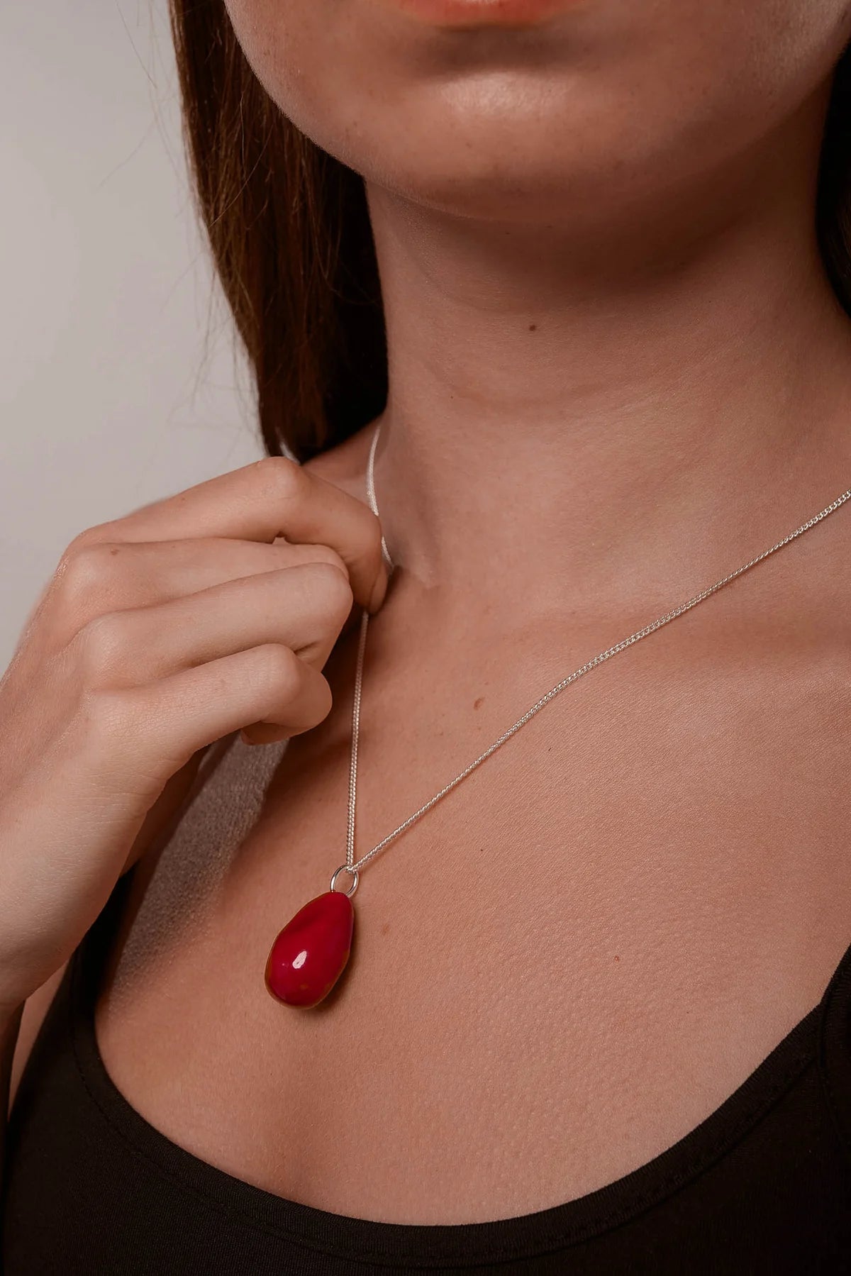 Red Enamel Kew Necklace
