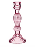 Vintage Glass Candleholder - Pink
