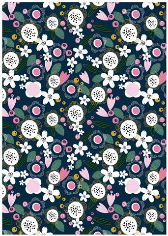 Dark floral pattern gift wrap