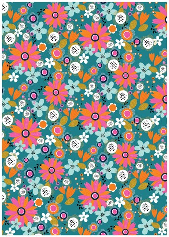 orange flowers gift wrap