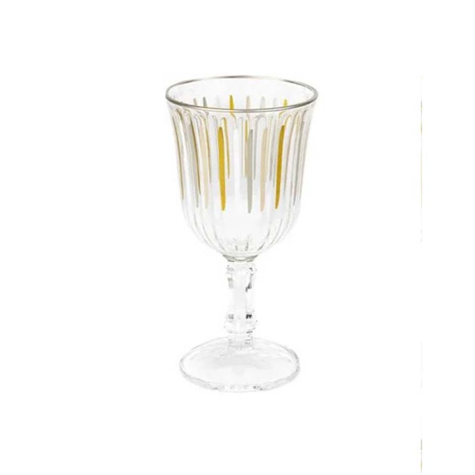 White and Gold Wine Glass