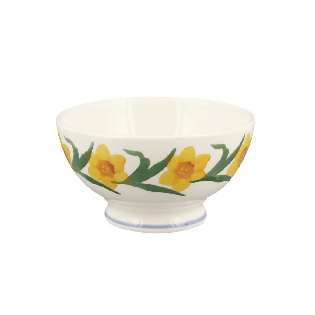 Ceramic bowl with floral design on a white background