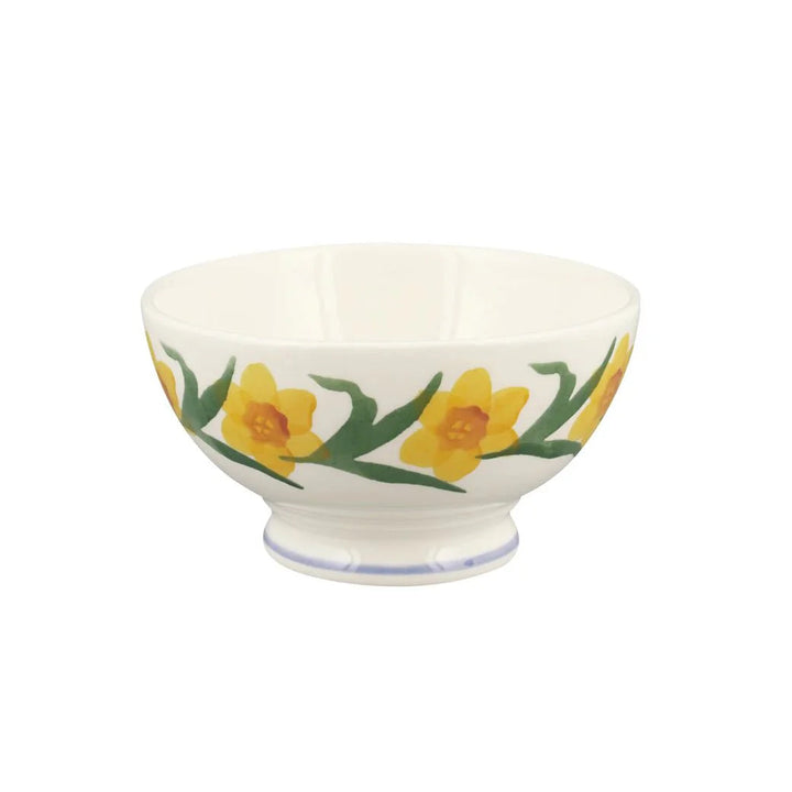 Ceramic bowl with floral design on a white background