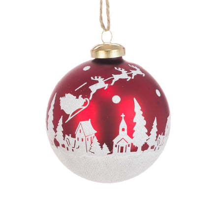 Red and White Scene Bauble