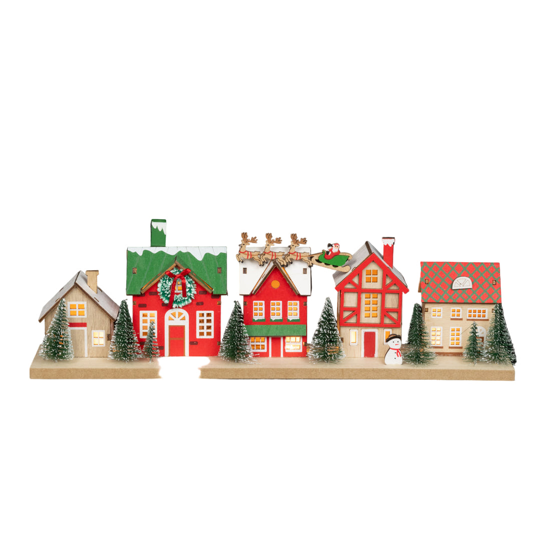Wooden Christmas Village – Battery Operated
