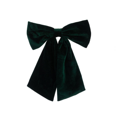 Green Velvet Bow Clip – 31cm