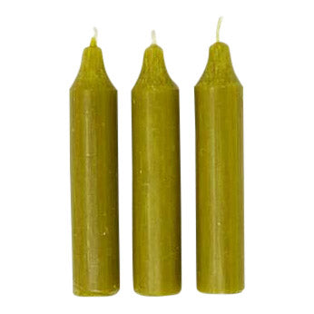 Danish Short Candle Olive Green
