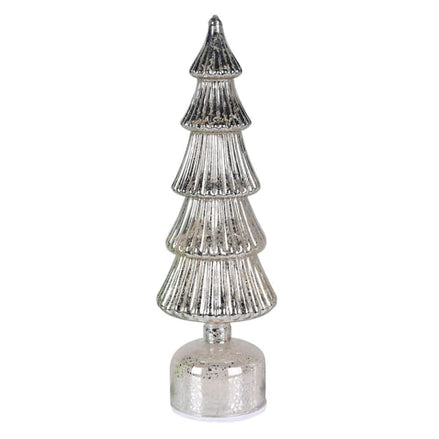 Large Silver Lit Rotating Tree