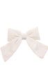 White Small Velvet Bow Clip
