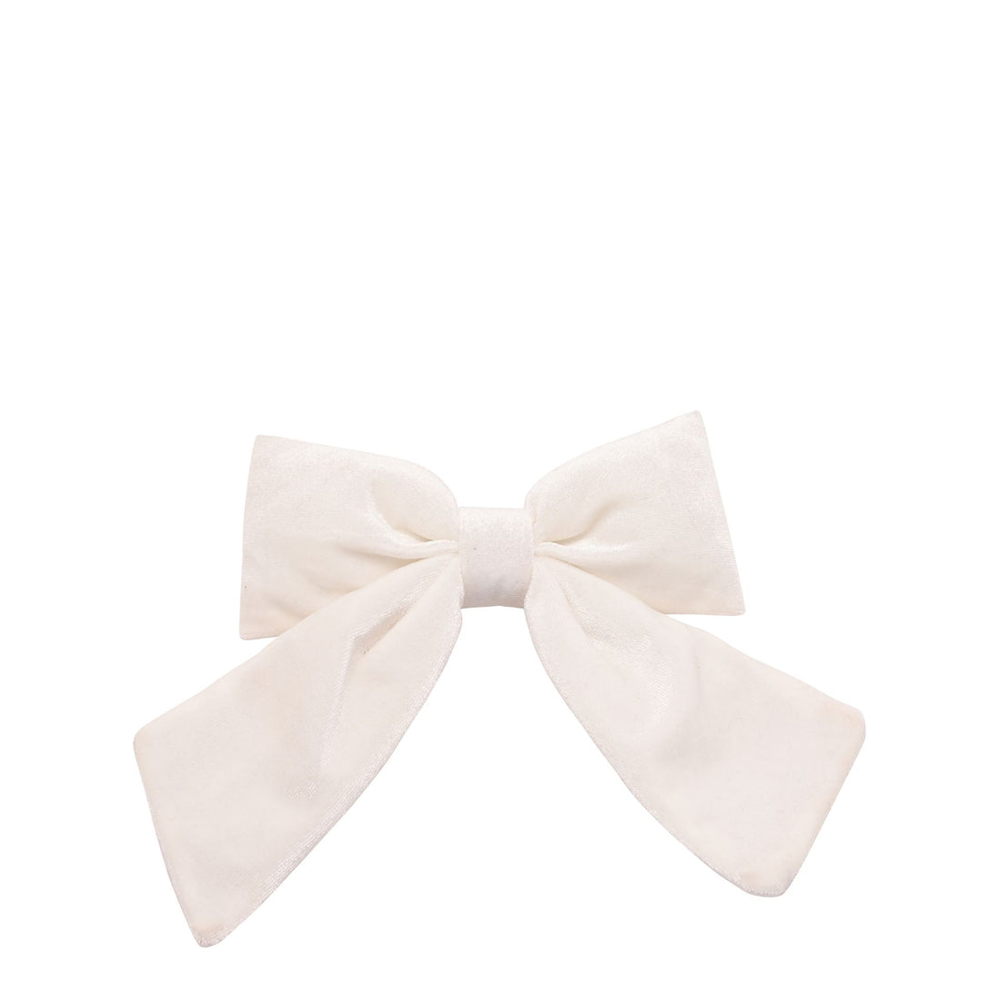 White Small Velvet Bow Clip