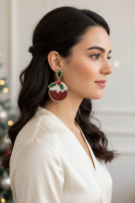 Christmas Pudding Earrings