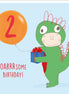 Roarsome Two Birthday Card