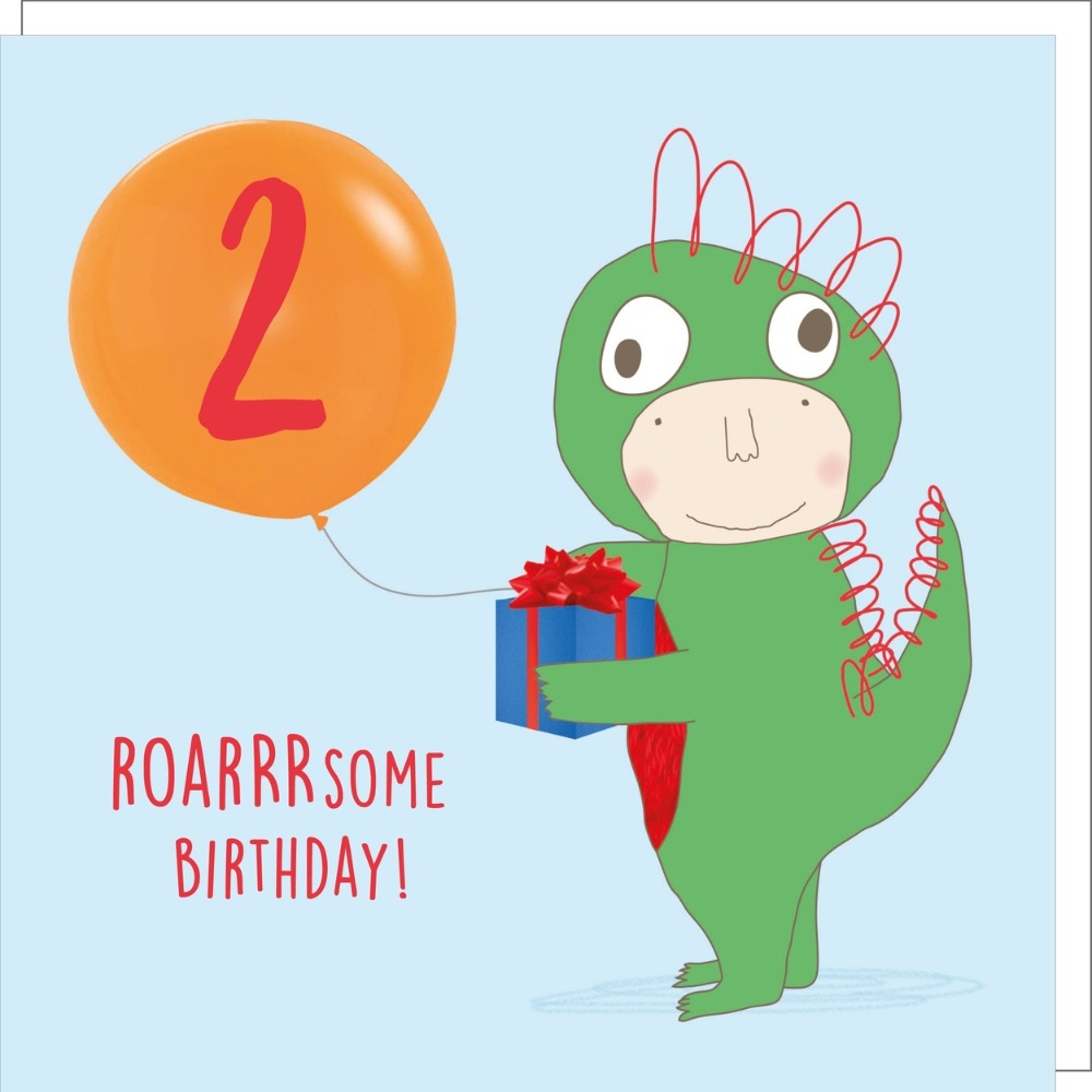 Roarsome Two Birthday Card
