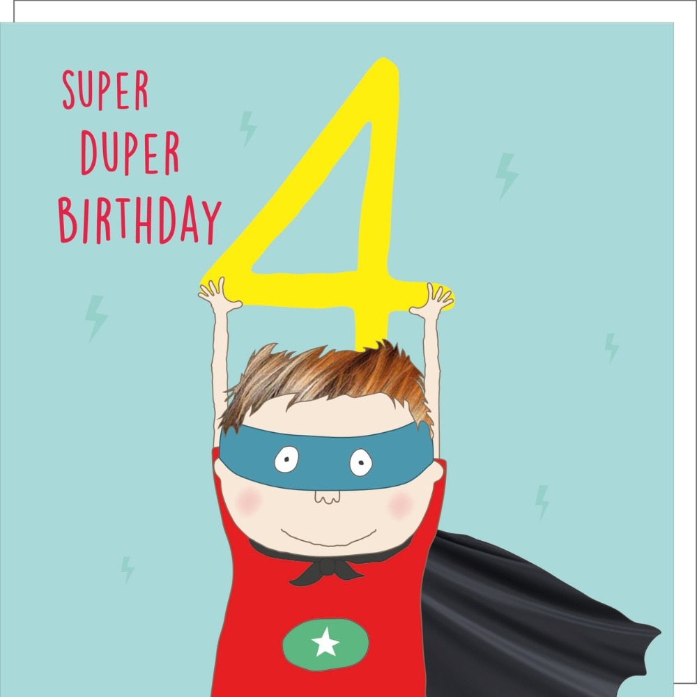 Super Four Birthday Card