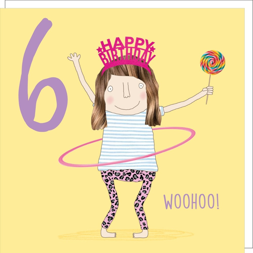 Hula Sixth Birthday Card