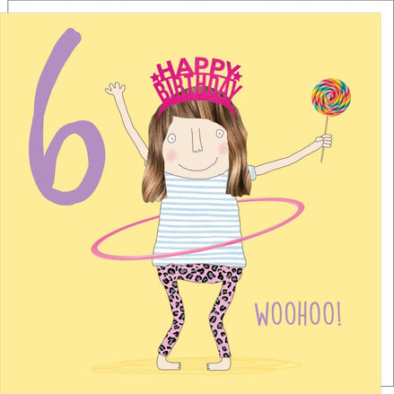 Hula Sixth Birthday Card