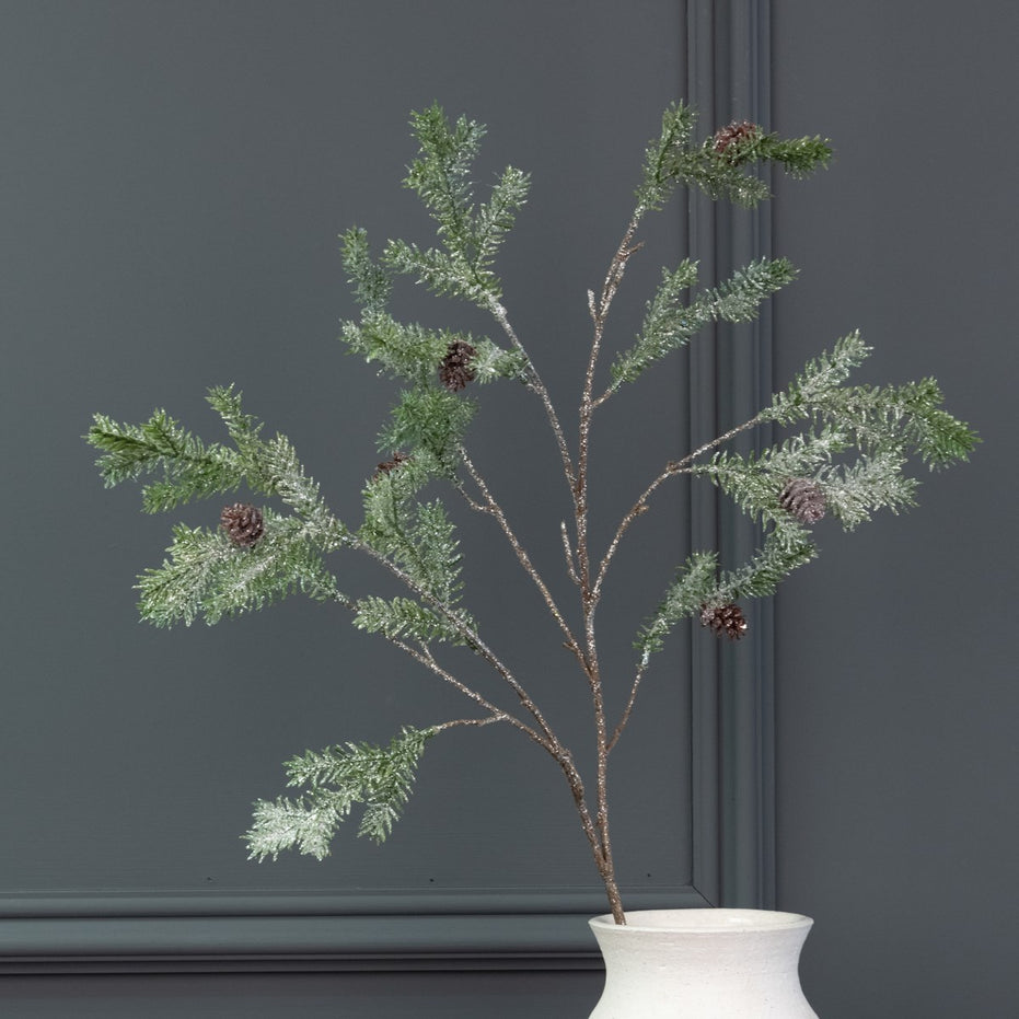 Snowy Cedar Pine Spray 70cm