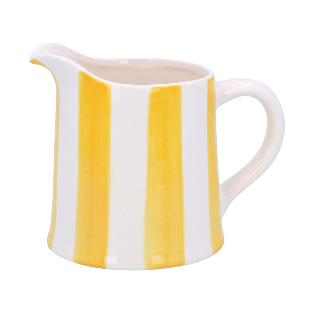 Yellow Stripe Stoneware Jug