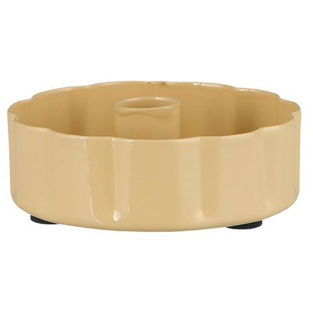 Yellow Wavy Edge Candle Holder