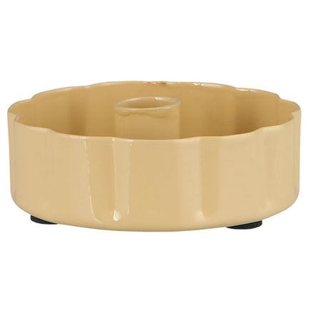 Yellow Wavy Edge Candle Holder