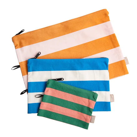 Multi Stripe Set of 3 Travel Pouches