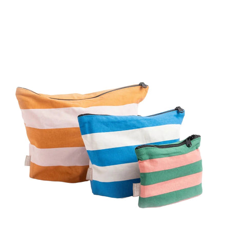 Multi Stripe Set of 3 Travel Pouches