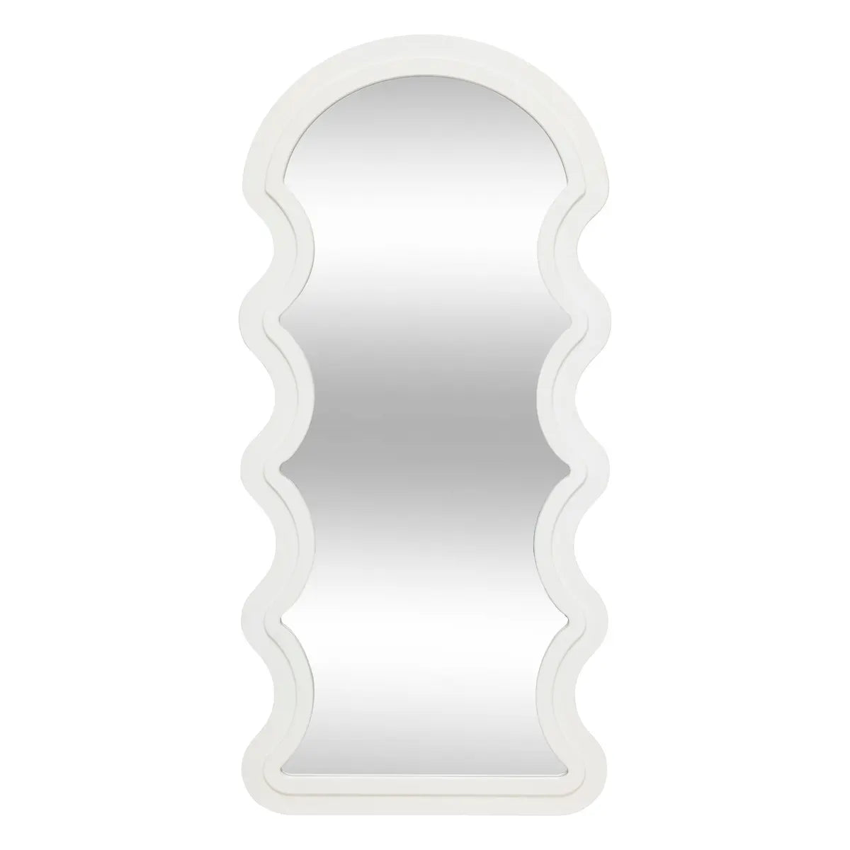 Emily Wave Wall Mirror – White