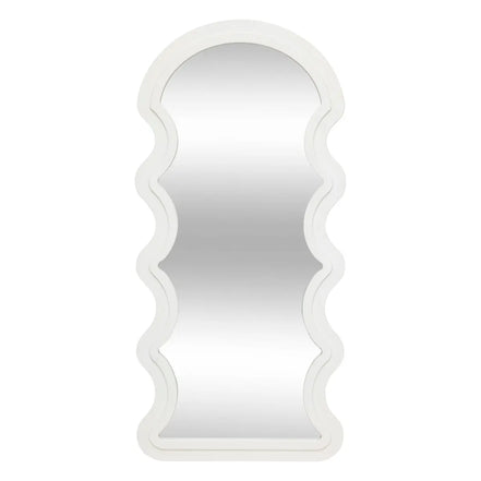 Emily Wave Wall Mirror – White