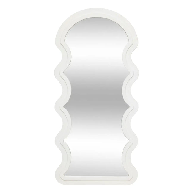 Emily Wave Wall Mirror – White