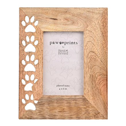 Best of Breed Paw Prints Mango Wood Frame (4 x 6 Inch)