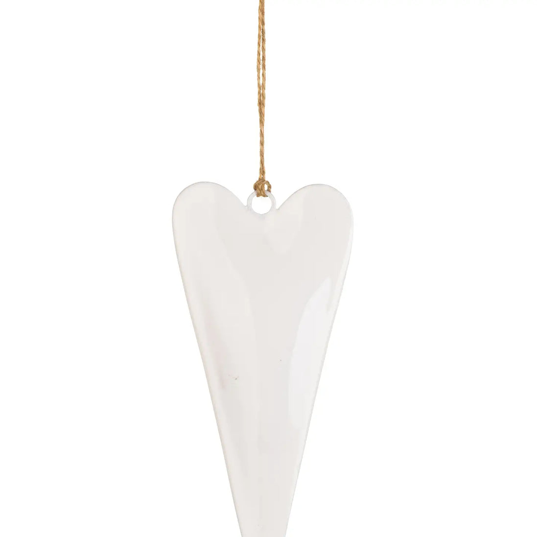 Medium Slim Hanging Heart - White