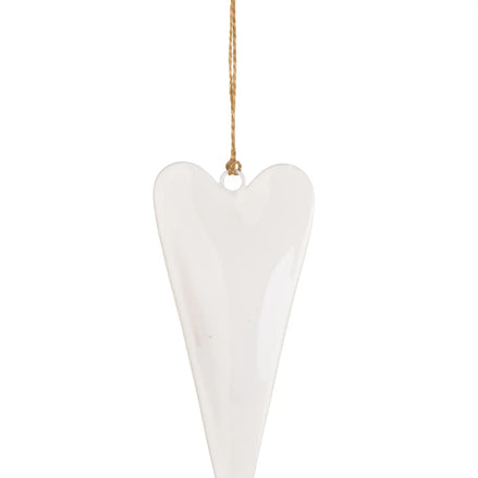 Medium Slim Hanging Heart - White