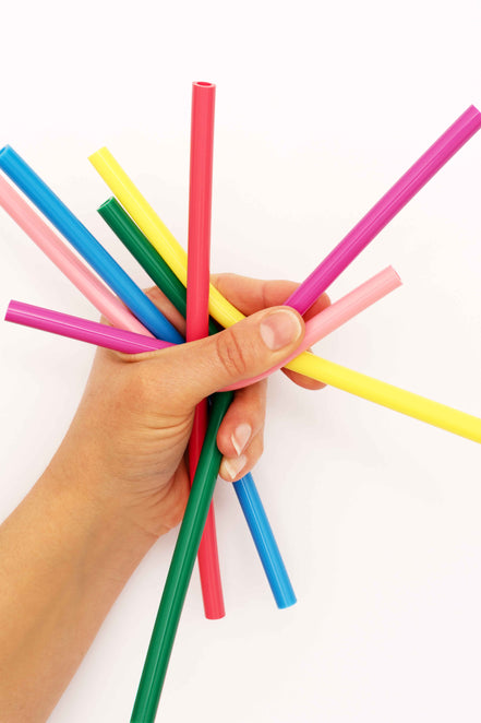 8 Colourful Reuseable Straws
